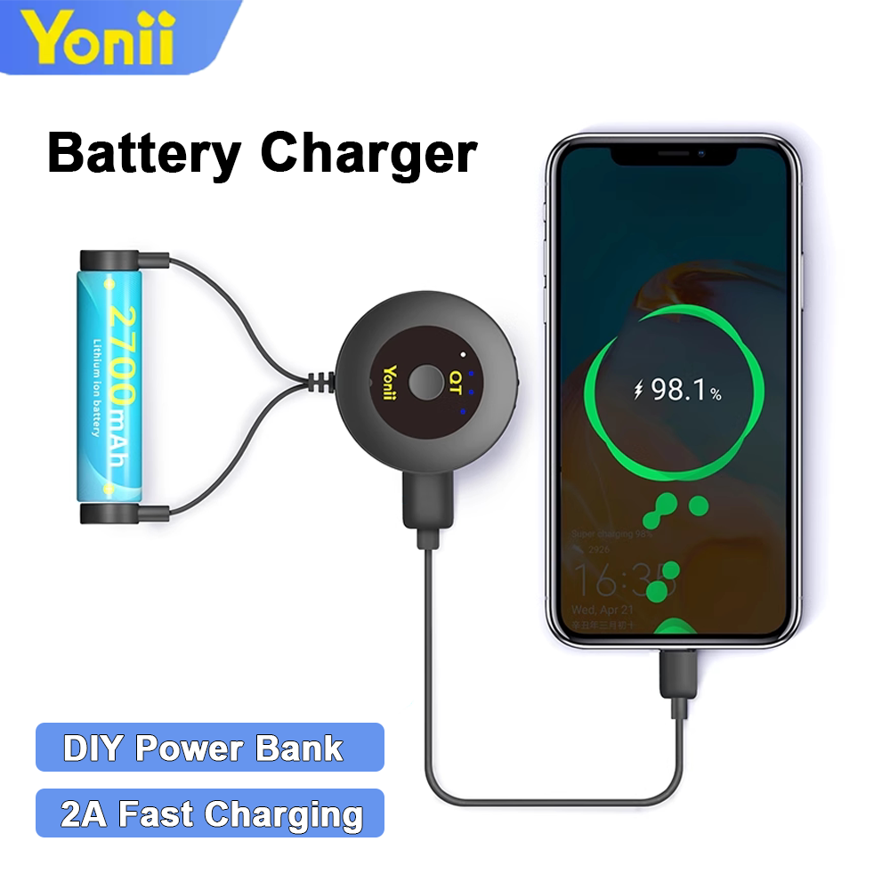 Power Banks - Ładowarka Yonii do akumulatorów litowo-jonowych 18650/20700/21700/26650