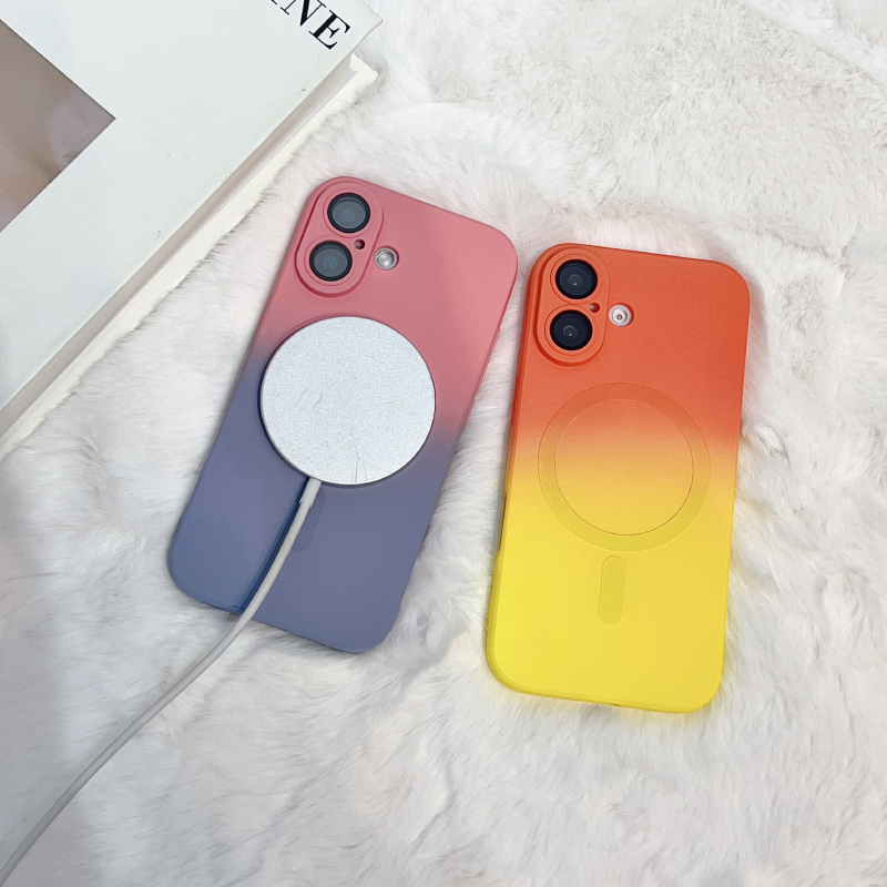 Liquid Silicone Magnetic Phone Case - Luksusowe, gradientowe etui na telefon z