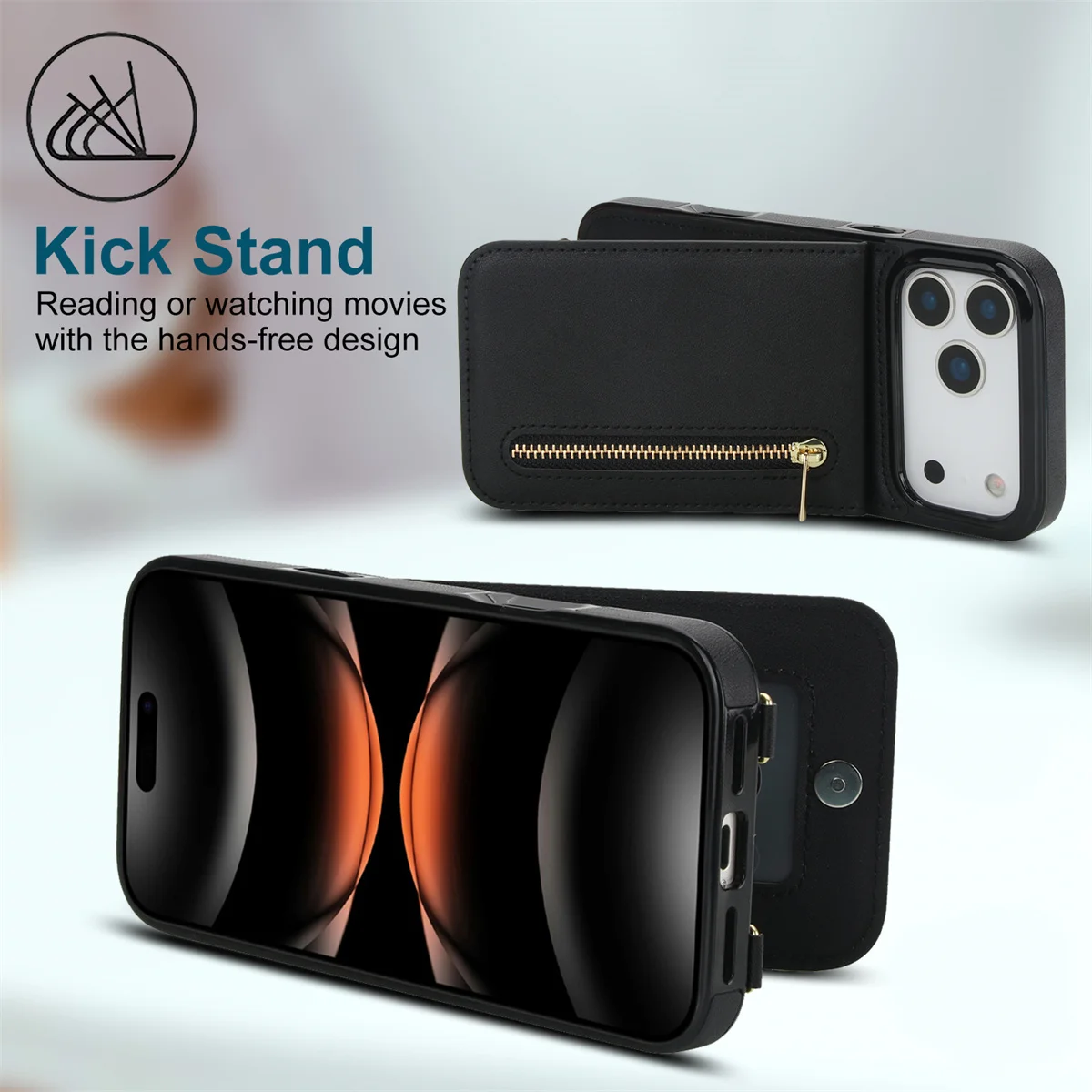 Skórzane etui na telefon z por – Leather Wallet Card Holder Phone Cover recenzja i cena