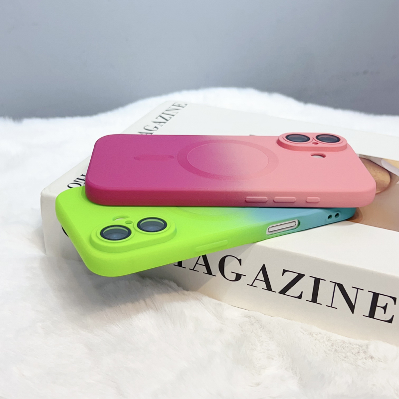 Luksusowe, gradientowe etui na – Liquid Silicone Magnetic Phone Case recenzja i cena