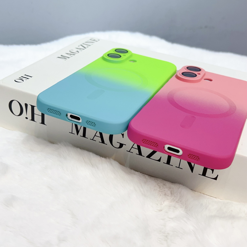 Luksusowe, gradientowe etui na – Liquid Silicone Magnetic Phone Case recenzja i cena