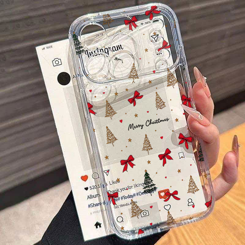 Czerwona kokarda, świąteczne,  – Clear Shockproof Bumper Case recenzja i cena
